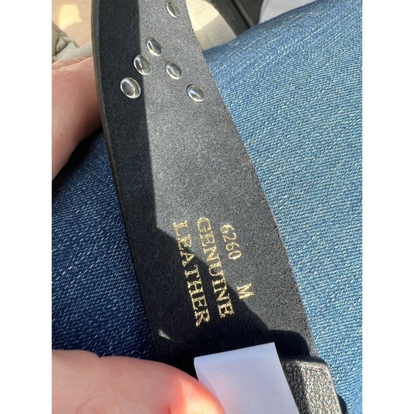 Nomad Creek NWT black leather bling gem belt womens size M - Picture 4 of 6